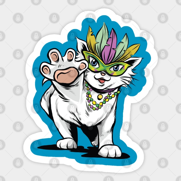 Mardi Gras Cats Sticker by madeinchorley